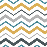 Yellow and Grey Chevron Peel and Stick Removable Wallpaper 7372