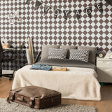 Charcoal and White Checkered Peel and Stick Removable Wallpaper 0991