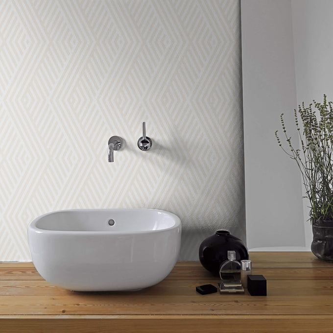 White and Beige Striped Peel and Stick Removable Wallpaper 8807