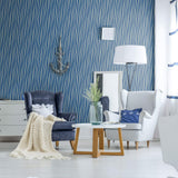 Blue Lines Peel and Stick Removable Wallpaper 1473