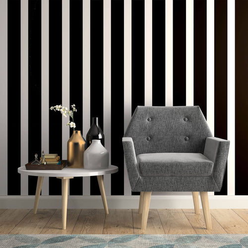Black and White Vertical Peel and Stick Removable Wallpaper 4920