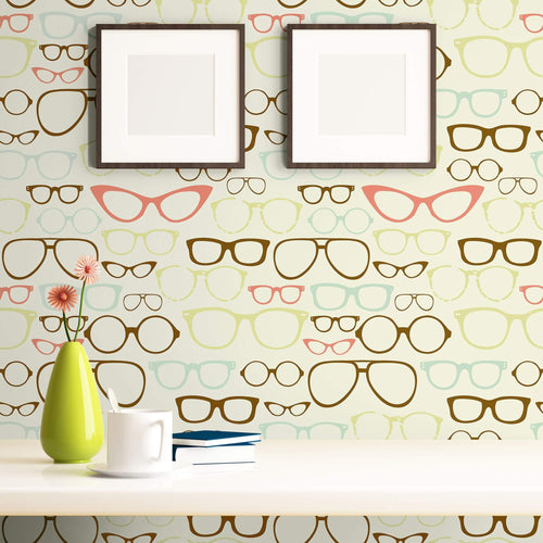Tan and Beige Retro Teens Peel and Stick Removable Wallpaper 1078