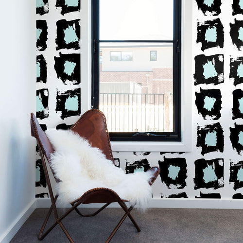 Black and White Geometric Teens Peel and Stick Removable Wallpaper 4172