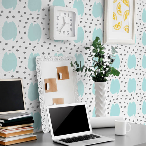 Mint Green Texture Teens Peel and Stick Removable Wallpaper 0831