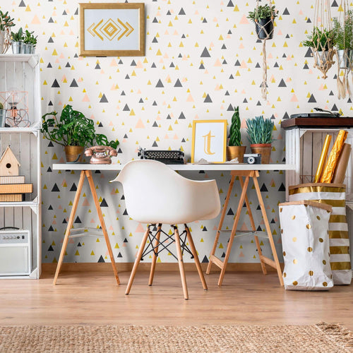 Peach or Yellow Geometric Teens Peel and Stick Removable Wallpaper 0317