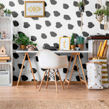 Black and White Dotted Teens Peel and Stick Removable Wallpaper 9339