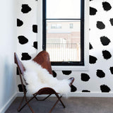 Black and White Dotted Teens Peel and Stick Removable Wallpaper 9339