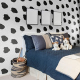 Black and White Dotted Teens Peel and Stick Removable Wallpaper 9339