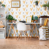 White and Yellow Teens Peel and Stick Removable Wallpaper 5135