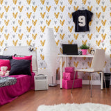 White and Yellow Teens Peel and Stick Removable Wallpaper 5135