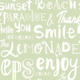 Green Handwriting Teens Peel and Stick Removable Wallpaper 9636