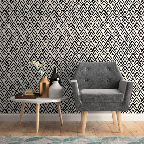 Black and White Thread Teens Peel and Stick Removable Wallpaper 9790