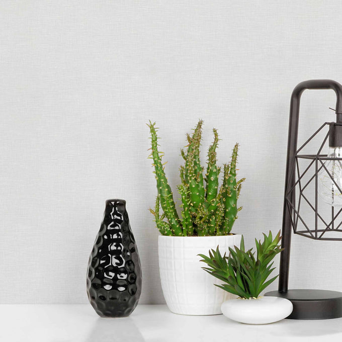 Grey Fabric Peel and Stick Removable Wallpaper 4965 W