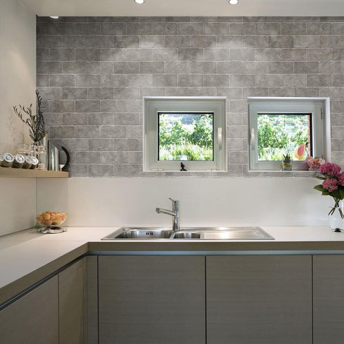 Charcoal Brick Imitation Peel and Stick Removable Wallpaper 5286