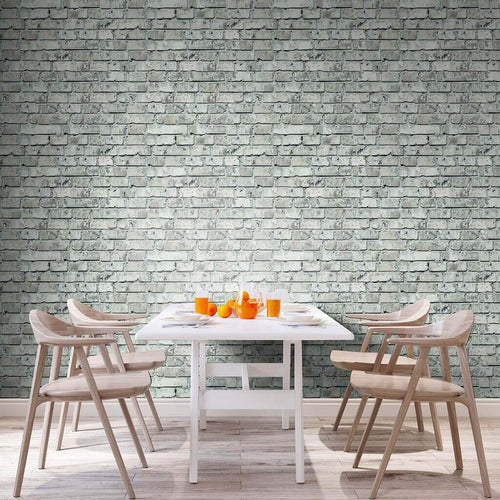 Turquoise Brick Texture Peel and Stick Removable Wallpaper 8923