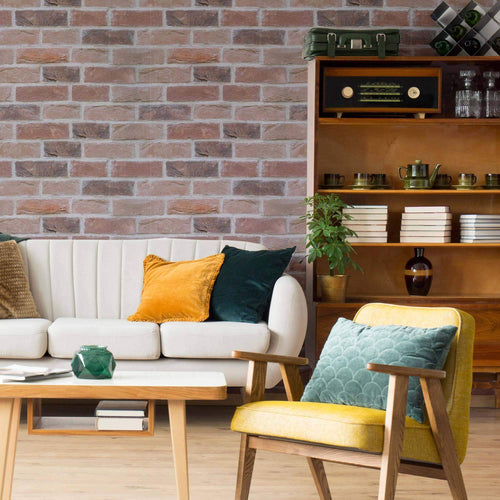 Red Brick Peel and Stick Removable Wallpaper 0656