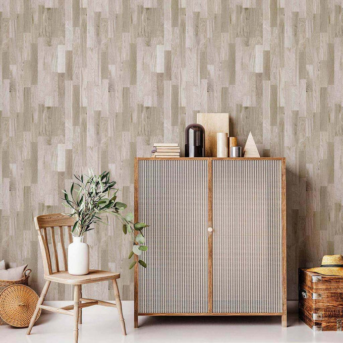Brown Wood Peel and Stick Removable Wallpaper 6756