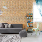 Orange Brick Texture Peel and Stick Removable Wallpaper 8503