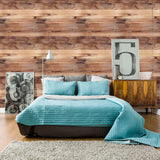 Tan and Brown Wood Imitation Peel and Stick Removable Wallpaper 5273