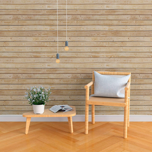 Brown Shiplap Textured Peel and Stick Removable Wallpaper 365a