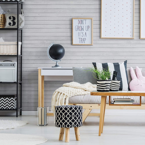 Grey Shiplap Textured Peel and Stick Removable Wallpaper 365b