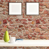 Red and Orange Brick Texture Peel and Stick Removable Wallpaper 6660