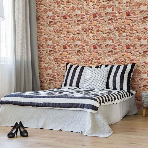 Red and Orange Brick Texture Peel and Stick Removable Wallpaper 6660