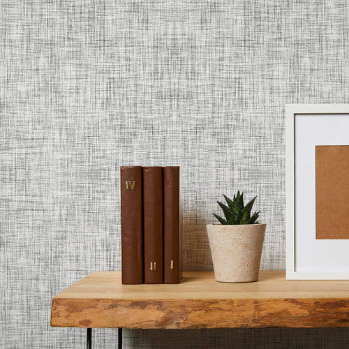 White and Black Imitation Peel and Stick Removable Wallpaper 2873