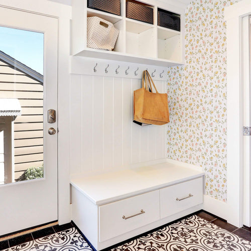 Pink and Yellow LemonThemed Peel and Stick Removable Wallpaper 3574