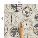 Grey and Beige Themed Peel and Stick Removable Wallpaper 3503