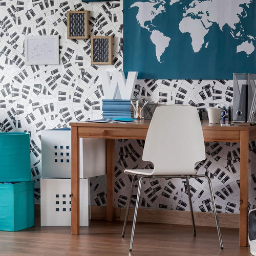 Black and White Striped Themed Peel and Stick Removable Wallpaper 9753