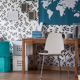 Black and White Striped Themed Peel and Stick Removable Wallpaper 9753