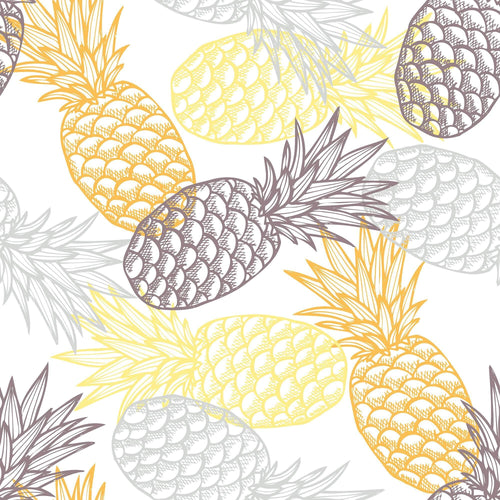 Yellow and White Tropical Themed Peel and Stick Removable Wallpaper 2215