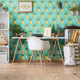 Blue Geometric Themed Peel and Stick Removable Wallpaper 9787