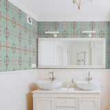 Grey and White Damask Tile Adhesive Peel and Stick Removable Wallpaper 030c