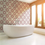 Merlot Bohemian Tile Adhesive Peel and Stick Removable Wallpaper 030h