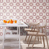 Merlot Bohemian Tile Adhesive Peel and Stick Removable Wallpaper 030h