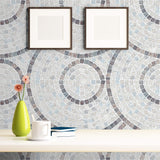 Grey Mosaic Tile Adhesive Peel and Stick Removable Wallpaper 0374
