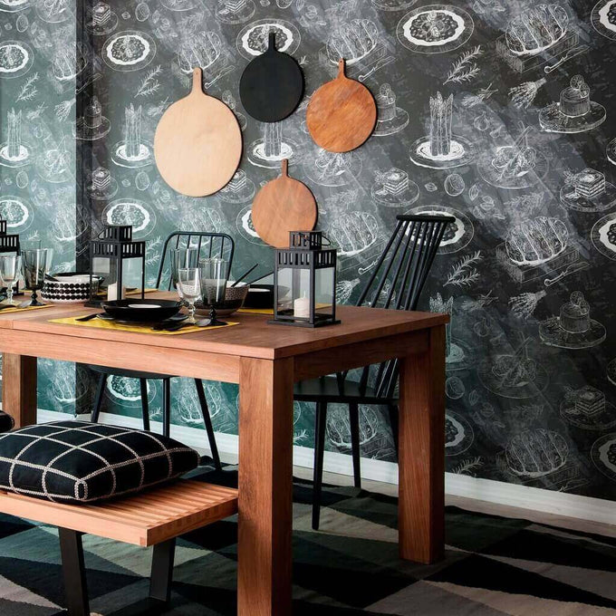 Black Bohemian Tile Adhesive Peel and Stick Removable Wallpaper 5816