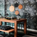 Black Bohemian Tile Adhesive Peel and Stick Removable Wallpaper 5816