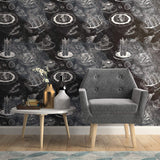 Black Bohemian Tile Adhesive Peel and Stick Removable Wallpaper 5816