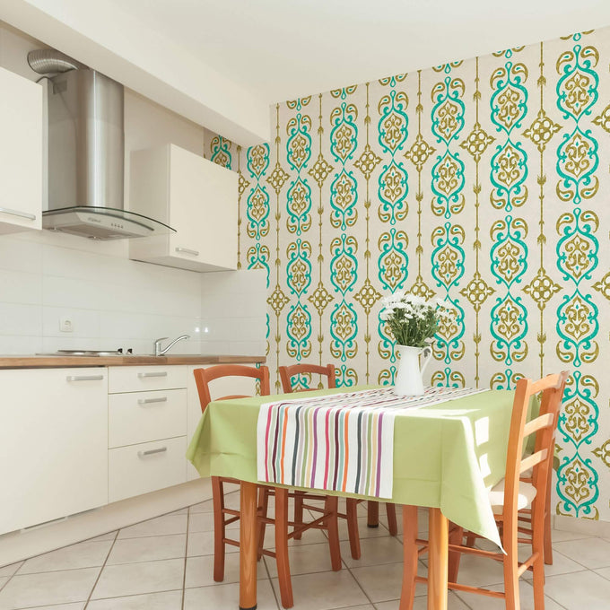 Cream Global Tile Adhesive Peel and Stick Removable Wallpaper 4681