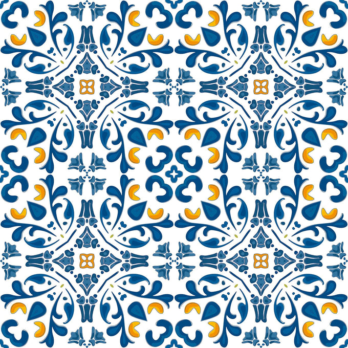 Blue Global Tile Adhesive Peel and Stick Removable Wallpaper 6885