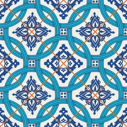 Blue Global Tile Adhesive Peel and Stick Removable Wallpaper 0610