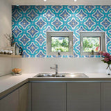 Blue Global Tile Adhesive Peel and Stick Removable Wallpaper 0610