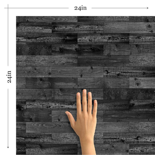 Black Wood Texture Peel and Stick Removable Wallpaper