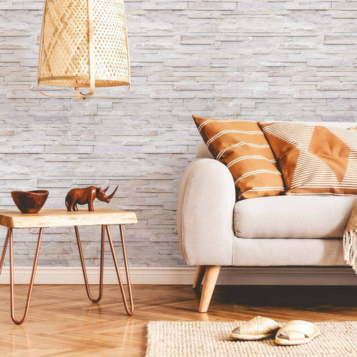 Beige Faux Stone Peel and Stick Removable Wallpaper 7231