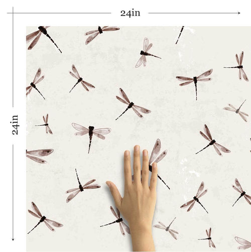 Beige and Tan Botanical Animal Peel and Stick Removable Wallpaper