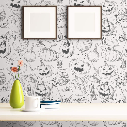 Black Motif Themed Peel and Stick Removable Wallpaper