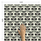 Black and Grey Animals Baby Peel and Stick Removable Wallpaper